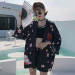 Kimono veste femme cardigan noir