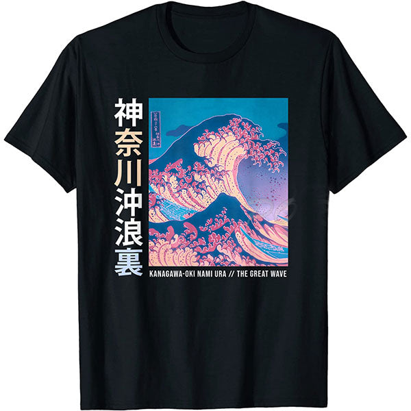 T shirt vague Hokusai japonais