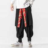 Pantalon traditionnel japonais homme avec ceinture 