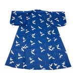 Kimono japonais bleu grue femme