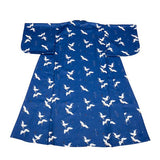 Kimono japonais bleu grue femme