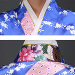 Kimono japonais bleu femme