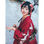 Achat Kimono traditionnel japonais femme motifs grue