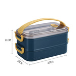 Bento isotherme lunch box 2 compartiments bleu