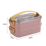 Bento isotherme lunch box 2 compartiments rose