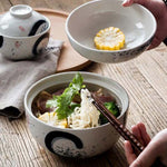 Bol soupe japonais avec couvercle