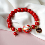 Bracelet japonais porte bonheur rouge