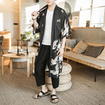 Cardigan kimono homme motif grue