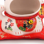 Chat Maneki Neko grande bouche porcelaine 