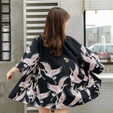 Chemise kimono femme grues