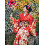 Costume japonais femme kimono rouge