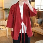 Haori homme traditionnel rouge