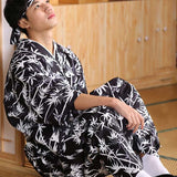 Homme kimono japonais motif bambou 
