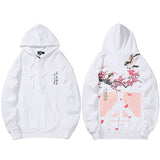 hoodie style japonais blanc