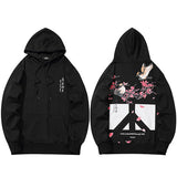 hoodie style japonais harajuku noir