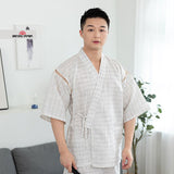 Jinbei homme blanc à carreaux kimono