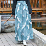 Jupe japonaise avec motifs grues 