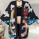Kimono cardigan japonais dragon femme