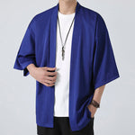 Kimono court homme bleu