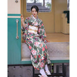 Kimono femme japonais vert
