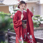 Kimono furisode japonais femme rouge