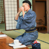 Kimono homme japonais indigo traditionnel 