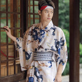 Kimono japon homme motifs dragon blanc