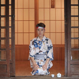 Kimono japon traditionnel homme blanc