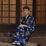Kimono japon traditionnel homme bleu