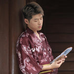 Kimono japon traditionnel homme rouge