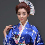 Kimono japonais bleu pour femme
