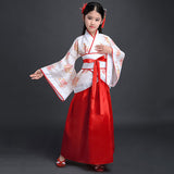 Kimono japonais enfant rouge et blanc