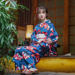 kimono japonais femme motif chat pas cher