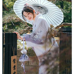 Kimono japonais femme motifs fleurs pas cher