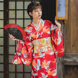 Kimono japonais femme motifs grue