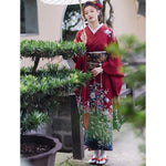 Kimono japonais femme rouge pas cher