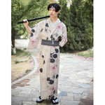 Kimono japonais pour homme motifs fleurs