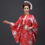 Kimono japonais rouge pour femme