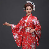 Kimono japonais rouge pour femme