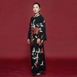 Kimono long japonais noir