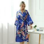 Peignoir kimono femme bleu