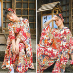 Kimono traditionnel japonais femme fleuri