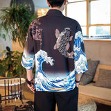Kimono vague et carpe Koï noir