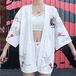 Kimono veste blanche femme grue japonaise