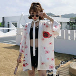 Kimono veste femme cardigan blanc
