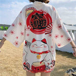 Kimono veste femme chat japonais blanc