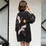 Kimono veste femme japonais grues