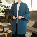 Kimono veste longue homme bleu