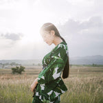 Kimono yukata japonais vert femme