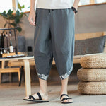 Pantalon court japonais homme gris